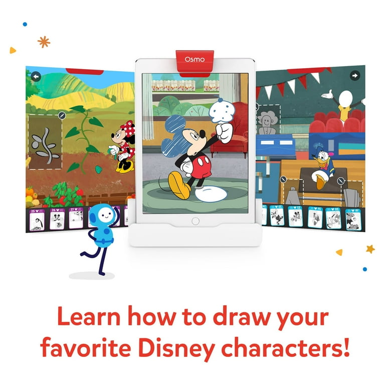 Osmo - Super Studio Disney Mickey Mouse & Friends Starter Kit - Age 6-12 -  Learn Disney Drawings, 100+ Cartoon Drawings, Erasable Drawing Board