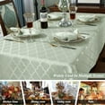 thumbnail image 5 of Rectangular Tablecloths Jacquard Table Cloth Water Resistant & Wrinkle Free Spillproof Polyester Table Cover for Kitchen Dining Tabletop (Rectangle/Oblong, 52" x 70" (4-6 Seats), Sage Green), 5 of 6