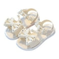 thumbnail image 3 of TOWED22 Toddler Girl Sandals Open Toe Strappy Summer Shoes Dress Sandals for Girls（Beige,9.5）, 3 of 5