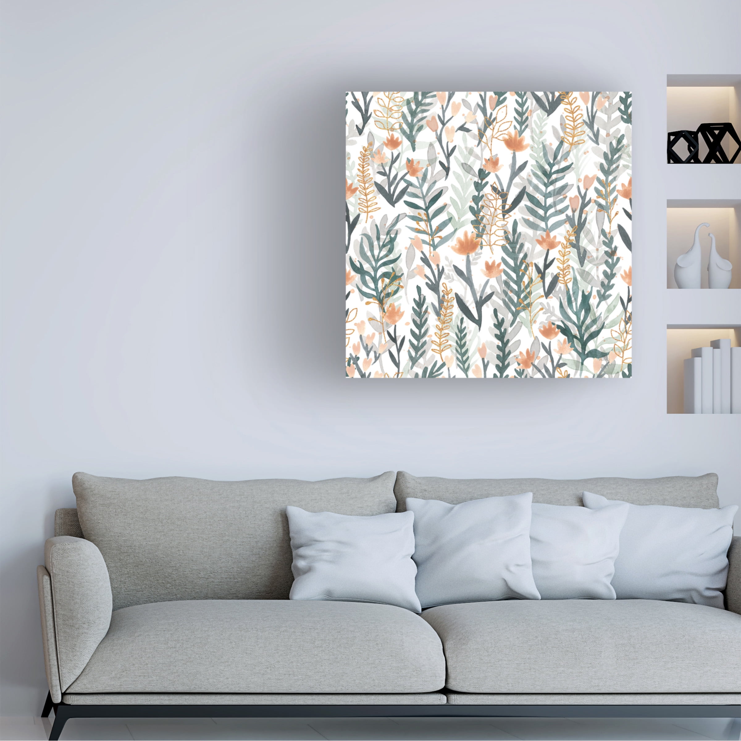 Laura Marshall 'Spring Blooms Pattern I' Canvas Art
