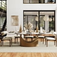 thumbnail image 3 of POVISON 94" Modern Dining Table for 10, Rectangular White Sintered Stone Dining Table with Bronze Carbon Steel Legs, 3 of 13