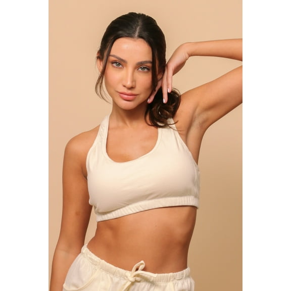 Women's Comfy Curve Racerback Croptop Bra Size: 8 | Color: Natural