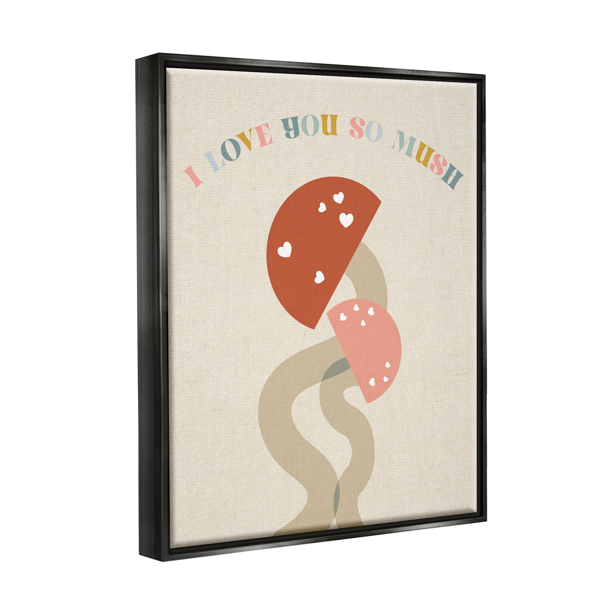 Stupell Industries Love you So Mush Botanical & Floral Painting Black Floater Framed Canvas Art Print Wall Art, 17 x 21