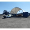thumbnail image 2 of Shipping Container Canopy Shelter Kit - 20'(L) x 26'(W) 21 Oz 610 GSM PVC White Cover Storage Container Roof with 26' Back End Wall & Fabric Roll-up Door - Snow, UV & Weather-Resistant, 2 of 22