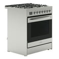 thumbnail image 4 of 30” Inch Professional Gas Range Stove with 5 Burner Cooktop, Rapid Convection Oven, and Digital Timer with Heavy-Duty Cast Iron Grates, Stainless-Steel Appliance, Silver, 4 of 12
