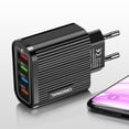 thumbnail image 4 of 4-Port Chargers,Multi-Protection System,Travel Fast Charging for Smart Phones,Tablets,Devices with Multiple Ports,Wall Charge for Travel & Home(US Black), 4 of 10