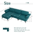 thumbnail image 4 of Costway L-shaped Modern Modular  Sectional Sofa w/ Reversible Chaise & 2 USB Ports Blue, 4 of 10