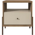thumbnail image 3 of Manhattan Comfort Joy Table de Chevet 1 Tiroir en Blanc et Marron, 3 of 10