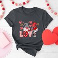 thumbnail image 4 of mihongmao Valentine Graphic T Shirts for Women Short-sleeved Crew-neck Pullover Casual Valentine's Day Dark Gray XL, 4 of 7