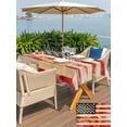 thumbnail image 6 of 60x120 Inch Outdoor Tablecloth with Umbrella Hole Zipper Rectangle Retro American Flag Rectangular Tablecloths Outside Waterproof Vintage Red Strip Star US Flag Patio Table Cover for Picnic Party, 6 of 8
