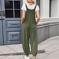 thumbnail image 4 of ClodeEU Women's Sleeveless Adjustable Straps Jumpsuits,Loose Harem Bib Jumpsuits with Pockets Army Green,Womens Plus M, 4 of 5