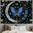 thumbnail image 2 of PRATYUS Blue Butterfly Moon Phase Tapestry, Colorful Plant Flower Garden Tapestries Aesthetic Floral Botanical Star Wall Decor for Home Bedroom Multi Size Painting, 2 of 6