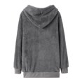 thumbnail image 6 of GEWSEY Womens Fuzzy Fleece Pullover Oversized Sherpa Jacket Half Zip Pullover Sweaters Winter Faux Fur Jacket Coat (Dark Gray, M), 6 of 7