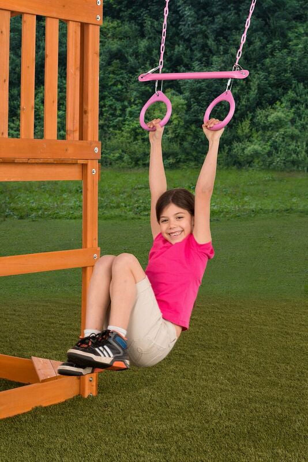 Creative Cedar Designs Trapeze Bar w/ Circular Rings- Green