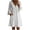 White, variant on Vivianyo HD Women's V-Neck Single Button Midi Dress, 3/4 Bell Sleeve Solid Loose Casual Dresses with Side Pocket for Women, Women's Beige, Sizes S-2XL