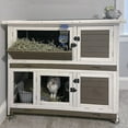 thumbnail image 4 of Aivituvin Two Layer Rabbit Hutch Wood Bunny Cage Outdoor Guinea Pig House for Indoors, 4 of 8