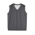 thumbnail image 5 of Huankd V Neck Sweater Vest Casual Men Sleeveless Slim Fit Knit Pullover Sweaters Solid Color Lightweight Spring Jumper Tops Gray L, 5 of 5