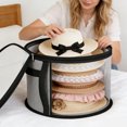 thumbnail image 4 of Deago 2 Pack Large Clear Hat Storage Boxes, Foldable Round Cowboy Hat Organizer for Closet, Wide Brims Hat Case with Carrying Handles, Hat Bag (Gray), 4 of 8