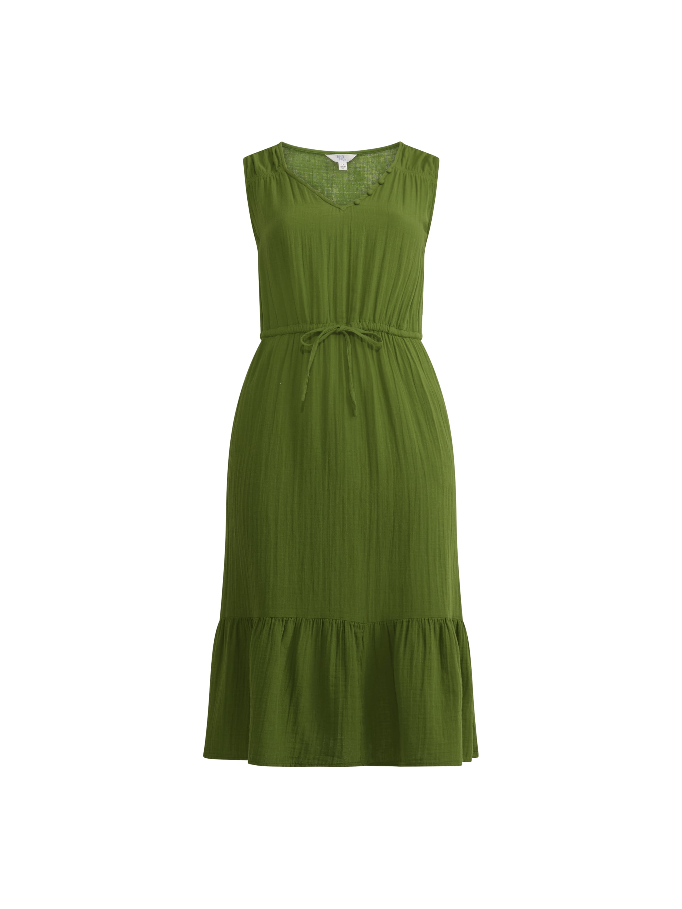 Time and Tru Women's Double Cloth Sleeveless Midi Dress, Sizes XS-XXXL