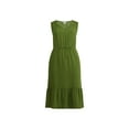 thumbnail image 4 of Time And Tru Women's & Women's Plus Double Cloth Sleeveless Midi Dress, Sizes XS-4X, 4 of 4