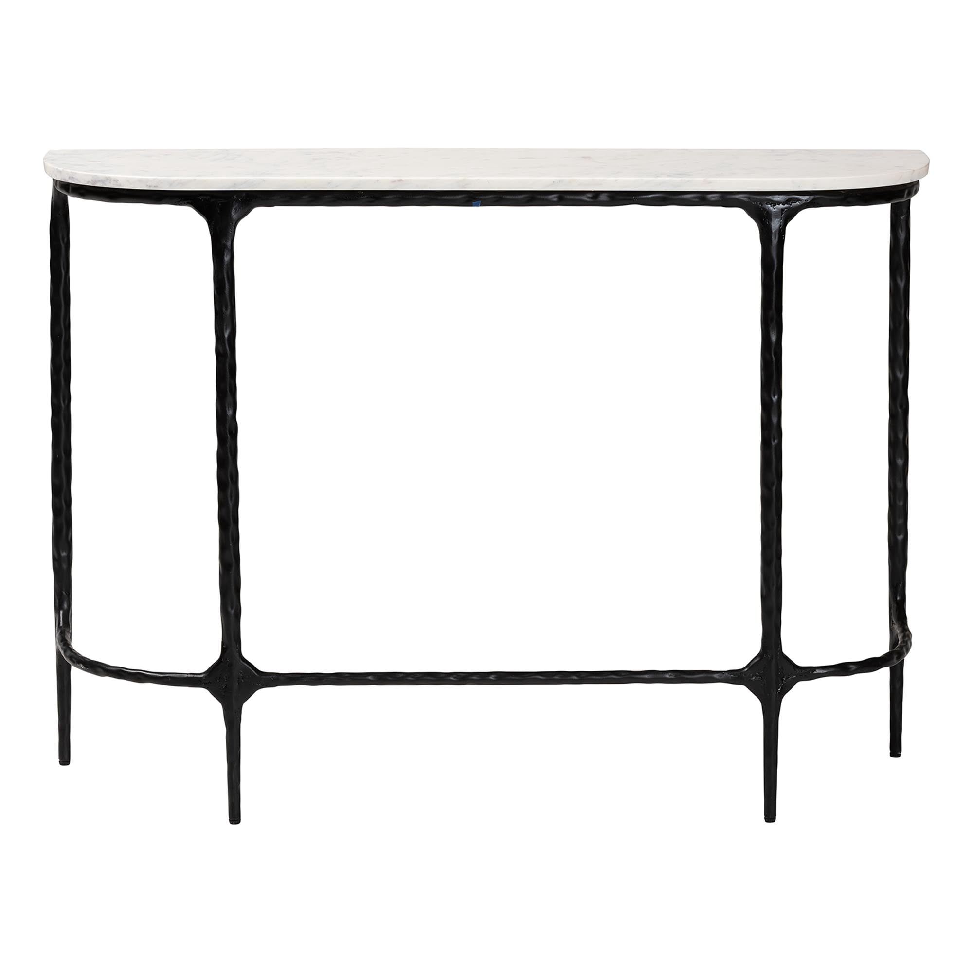 Baxton Studio Edsel Modern Console Table, Rounded, Marble White