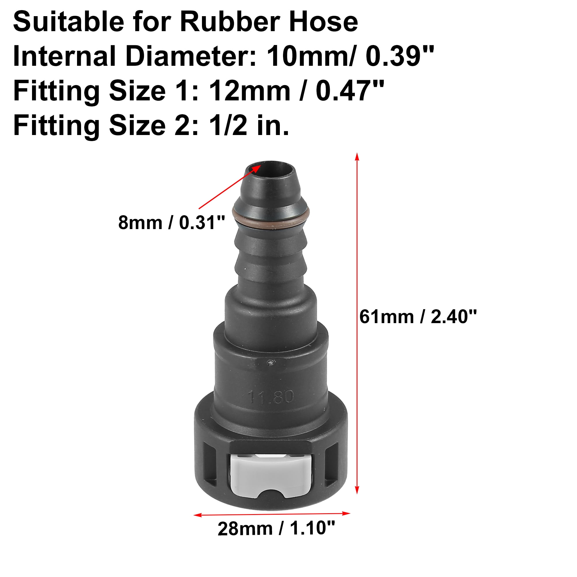 Unique Bargains Fuel Line Quick Connect Straight Push-On Barb Adapter