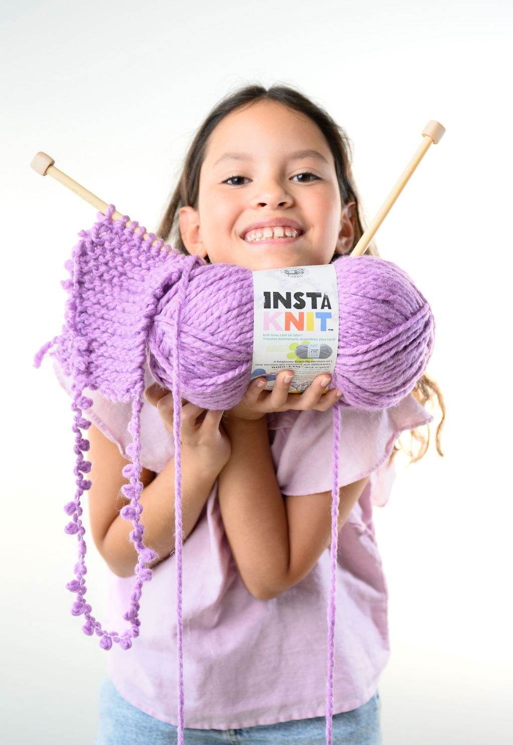 Lion Brand Yarn Insta Knit Crème de la Crème Super Bulky Acrylic, Wool, Polyester Yarn 3 Pack