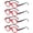 4 Pairs of Red, variant on 4 Pairs of Red Classic Oval Round Reading Glasses For Women and Men, Spring Hinge Readers +2.50