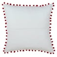 thumbnail image 5 of Saro Lifestyle Cotton Pom Pom Trimmed Down Filled Throw Pillow White, 5 of 5