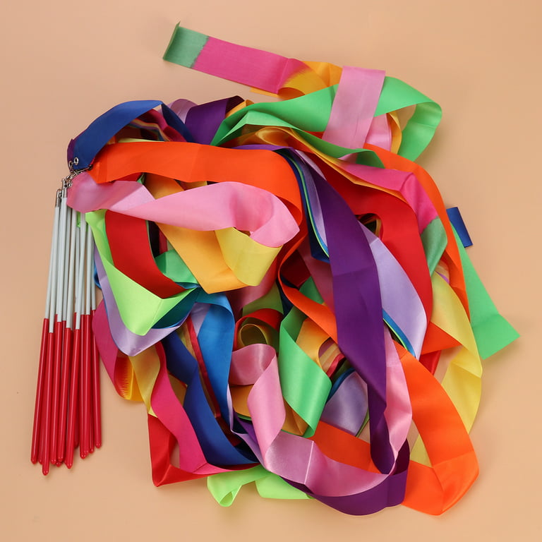 Dropship 2 Pairs Rainbow Kids Gymnastics Ribbon Sticks Dance Ribbon School  Shows Dancing Prop Dance Streamers to Sell Online at a Lower Price
