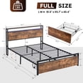 thumbnail image 5 of ZIVACATE Full Size Bed Frame with Headboard LED 2 Drawers Built in USB Ports No Box Spring Needed, 5 of 7