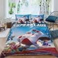 thumbnail image 2 of SuperKlaus Conjunto de sábanas temático, trío de piezas, cómodo y amigable con la piel, diseño único, regalo de decoración para el hogar para familiares, amigos y fans,173cm *218cm, 2 of 6