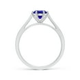 thumbnail image 2 of ANGARA Natural Tapered Shank Tanzanite Solitaire Ring with Diamonds in 925 Sterling Silver for Women (Size-6mm) | December Birthstone, Anniversary, Jewelry Gift for Women | Natural Tanzanite Ring, 2 of 9