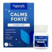 Hyland's Naturals Calms Forte' Sleep Aid Tablets, Natural Relief of Nervous Tension and Occasional Sleeplessness, 50 Easy To Swallow Tablets