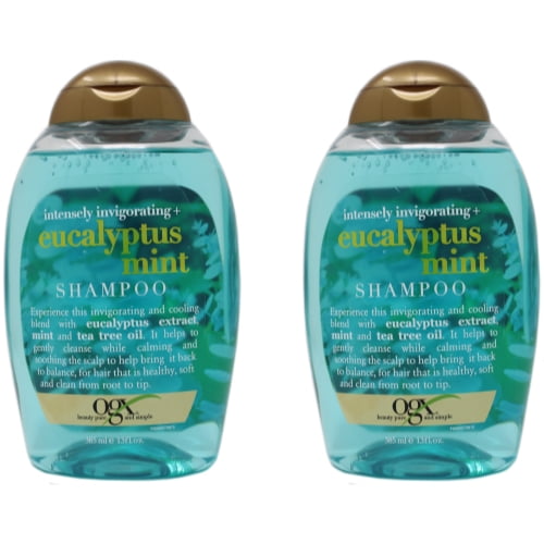 2 Pack OGX Intensely Invigorating + Eucalyptus Mint Shampoo 13 Ounce