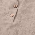thumbnail image 7 of Womens 3/4 Sleeve Tops Cotton Linen Shirts Embroidered V Neck Button Boho Blouses Loose Fit Dressy Casual Tunic Top, 7 of 7