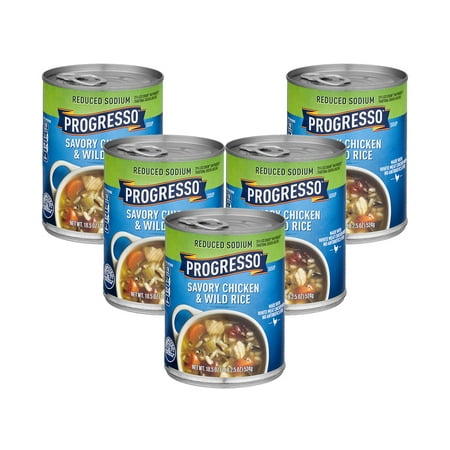 (5 Pack) Progresso Soup Reduced Sodium Chicken and Wild Rice Soup 18.5 oz (Best Chicken And Wild Rice Soup)