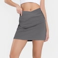 thumbnail image 6 of BOMYJESK Womens Skorts High Waist Dressy Casual Mini Golf Skirt Athletic Tummy Control Tennis Skirts with Shorts Underneath Summer Plus Size Pickleball Short Skirts Gray 3XL, 6 of 7