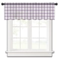 thumbnail image 2 of Purple Checkered Valance Curtains for Kitchen/Living Room/Bathroom/Bedroom Window, Farmhouse White Buffalo Plaid Rod Pocket Small Topper Half Short Window Curtains Voile Sheer Scarf 42"x12", 2 of 8