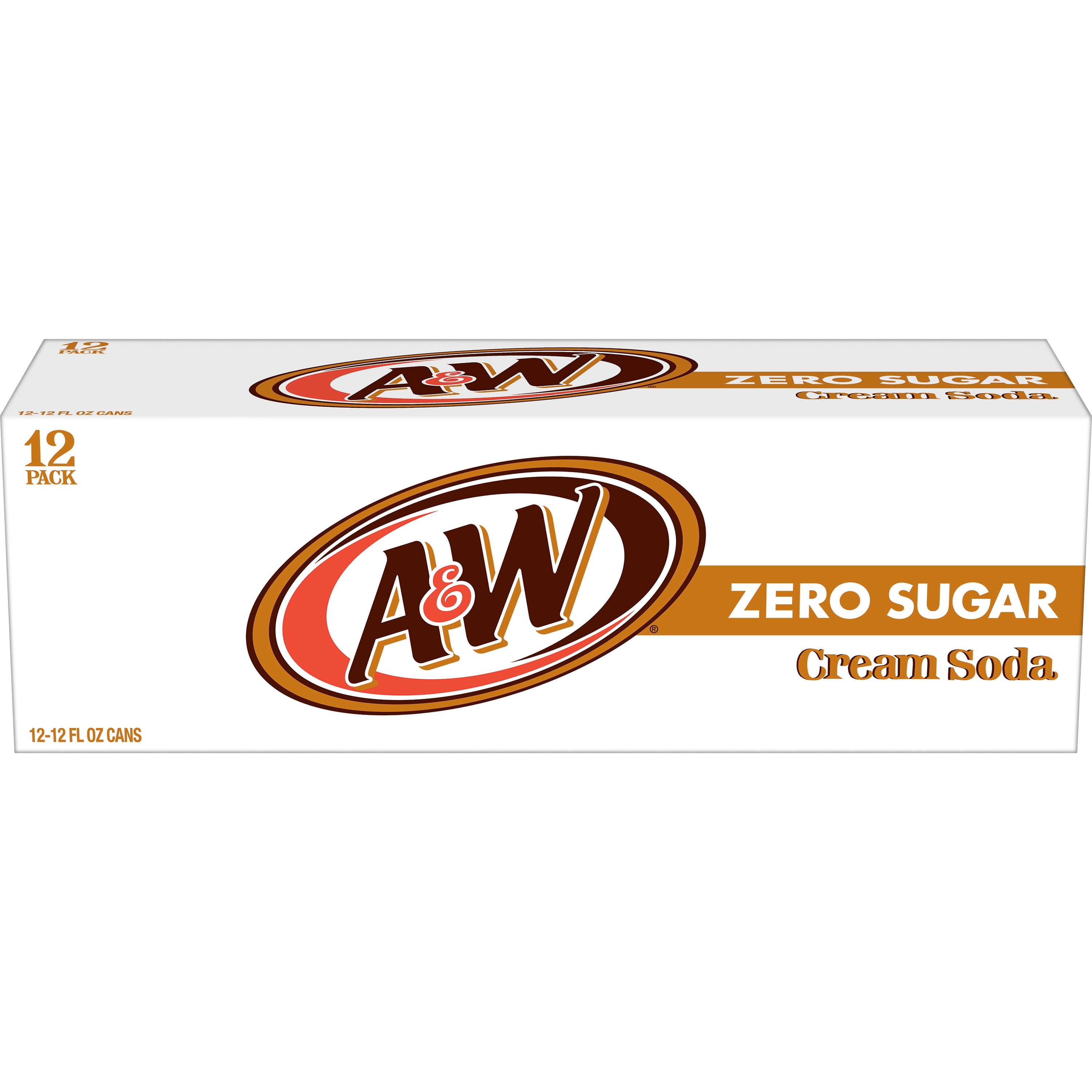 A&W Cream Zero Sugar Soda 12oz Cans (Pack of 24)