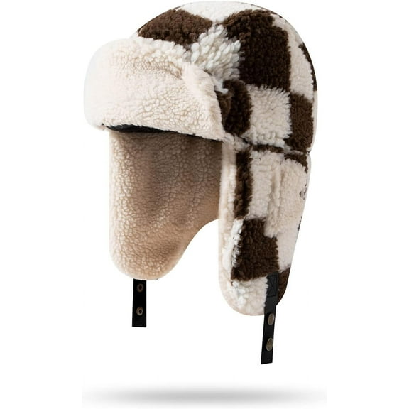 Zhengup Cold Weather Eskimo Hats Trooper Trapper Hat Warm Winter Hats for Men Russian Ushanka Hat Aviator Cap with Ear Flap