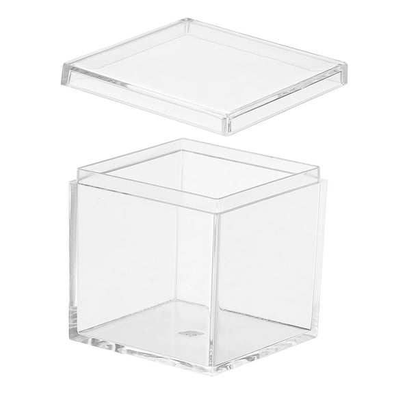 Uxcell Acrylic Box with Lid, Clear Acrylic Display Boxes Plastic Square Cube Containers Storage Organizer 1.77"x1.77"x1.77"