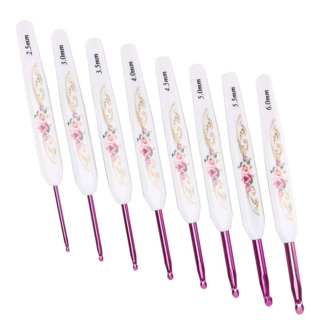 Crochet Hooks , Crochet Hooks Set Non-Slip Knitting Kit For DIY For Home For Knitting For Weaving Blue And White Porcelain Pack Of 8,Safflower Porcelain Pack Of 8