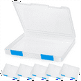 thumbnail image 1 of 6 Pcs Boîte de Classement Transparente A4 pour Documents, Boîte de Rangement en Plastique, Étui, Carton, Contenants, Protecteur de Magazines, Porte-Dossiers avec Boucle, 1 of 6