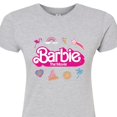 thumbnail image 3 of Barbie the Movie - Movie Logo Icons - Juniors Fitted Graphic T-Shirt, 3 of 5