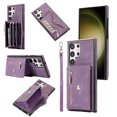 thumbnail image 1 of ELEHOLD Crossbody Wallet Case For Samsung Galaxy Note 20 Ultra,with RFID Card Slots Zipper Pocket Kickstand Function Shockproof Purse Case with Detachable Shoulder Strap,Purple, 1 of 7