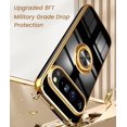thumbnail image 3 of KOMI for Google Pixel 9 Case,Pixel 9 Pro Case with 2X Screen Protector, 360° Rotatable Ring Holder Magnetic Kickstand,Plated Gold Edge Slim Soft TPU Protective Cover for Google 9 (Black), 3 of 5