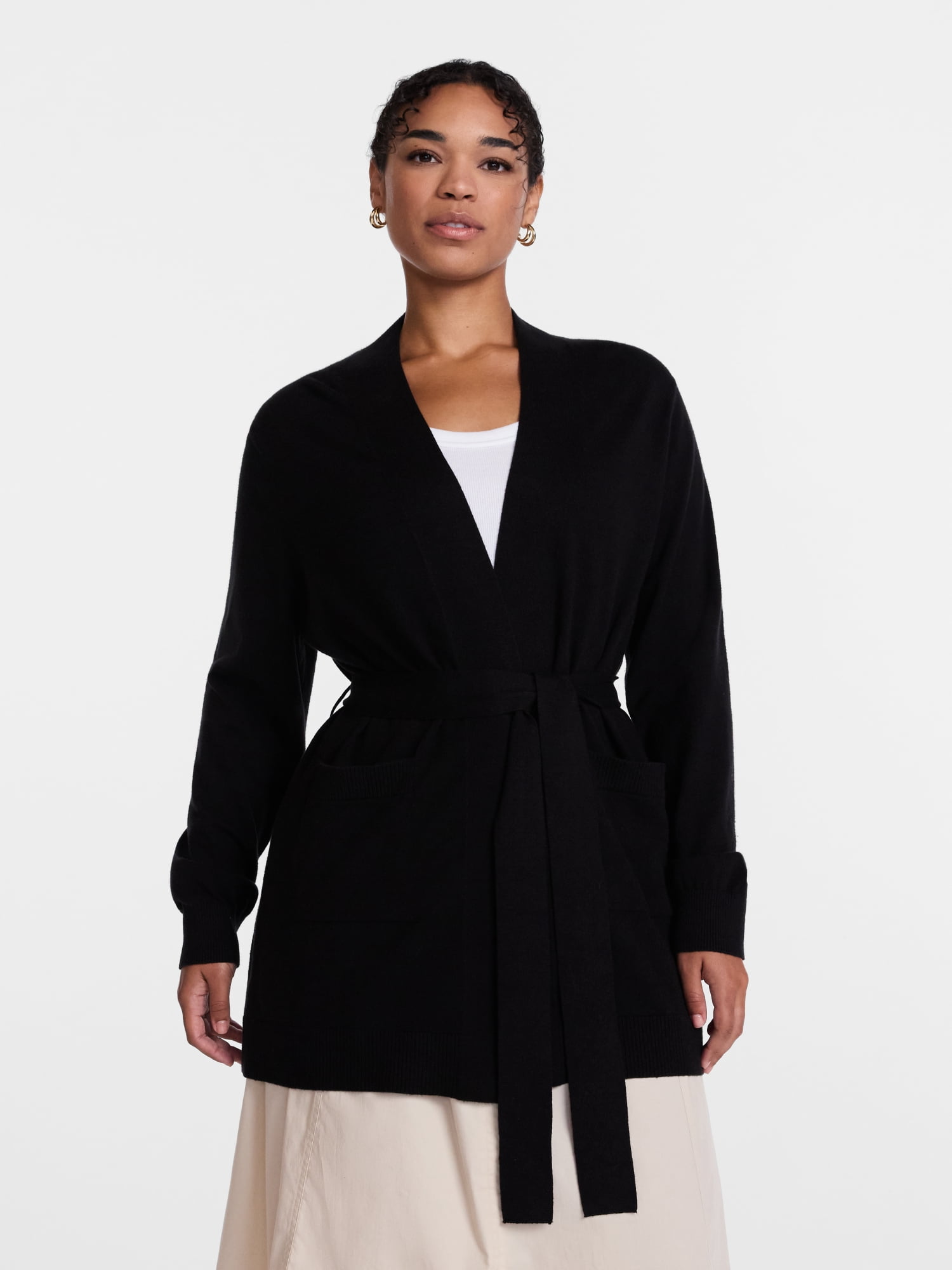 Scenario Women's Belted Lightweight Cardigan, Sizes XS-XXXL