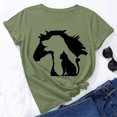 thumbnail image 2 of Camiseta de manga corta con estampado de animales y cuello redondo suelto a la moda de verano para mujer Pompotops hfajkhk134429, 2 of 7