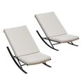 thumbnail image 7 of Danolapsi Outdoor Rocking Chairs Set of 2, Indoor Lounge Rocker Chair with Padded Cushion & Metal Frame & Rattan Seat, Lounge Chaise Chair for Front Porch, Garden, Backyard, Lawn, Patio, 7 of 7